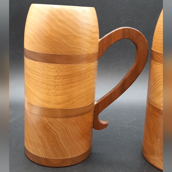 Hardy Huron Crafts Hand Crafted Wooden Mugs Barrie Ontario Butternut Walnut Wood - Picture 3 of 10